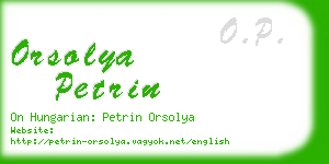 orsolya petrin business card
